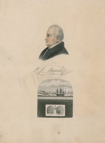 Brunel y una Sección del Túnel del Támesis de English School