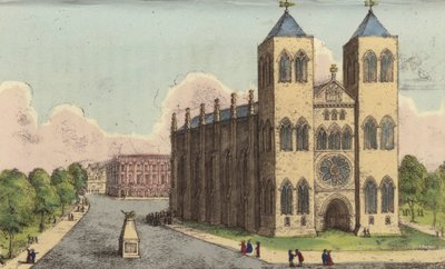 Catedral de Brunswick, Alemania, lugar de descanso final de la reina Carolina, esposa separada del rey Jorge IV (grabado en color) de English School