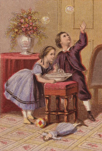 Soplar burbujas (grabado) de English School