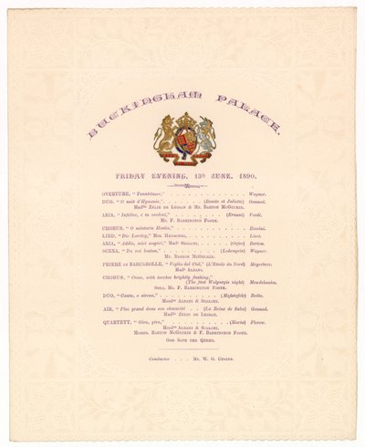 Concierto en el Palacio de Buckingham, 13 de junio de 1890 de English School