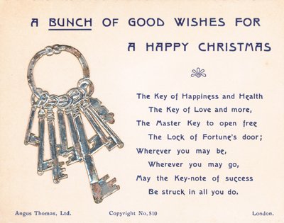 Manojo de llaves, Tarjeta de Navidad de English School