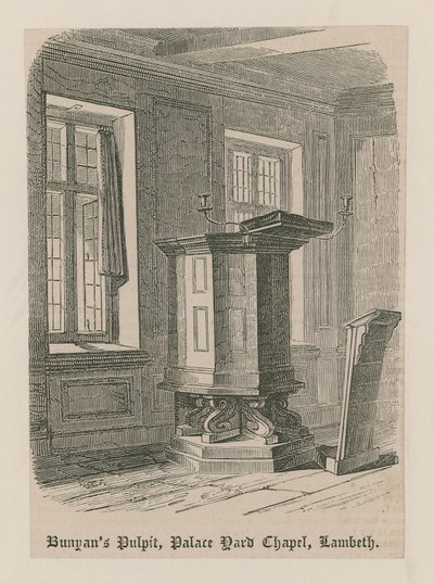 Púlpito de Bunyan, Capilla Palace Yard, Lambeth de English School