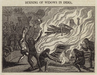 Quema de viudas en India de English School