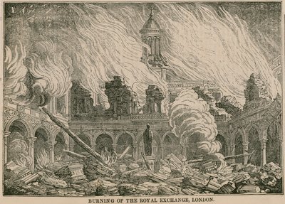 Incendio del Royal Exchange, Londres, la noche del 10 de enero de 1838 de English School