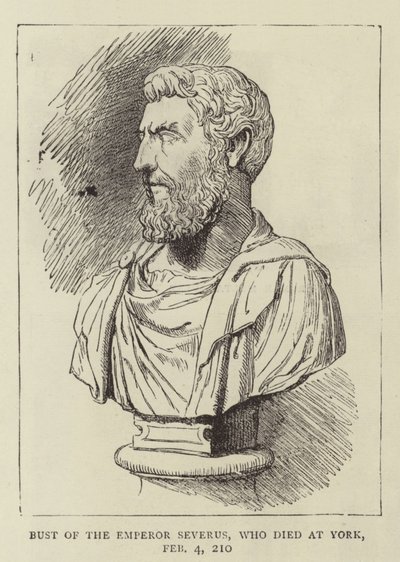 Busto del Emperador Severo, quien murió en York, 4 de febrero de 210 de English School