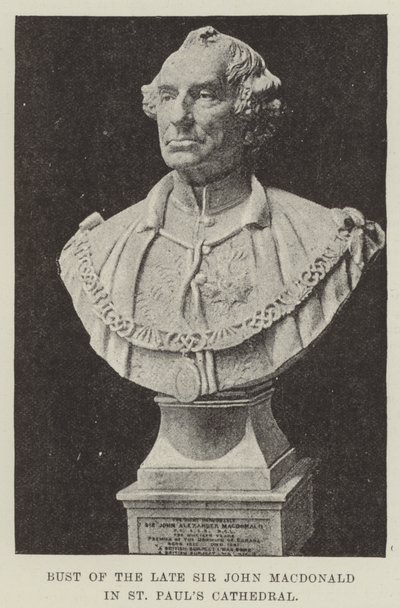 Busto del difunto Sir John Macdonald en la Catedral de St Paul de English School