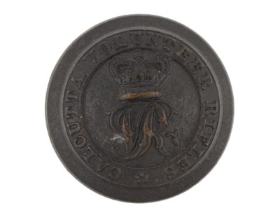 Botón, Rifles Voluntarios de Calcuta, antes de 1901 de English School