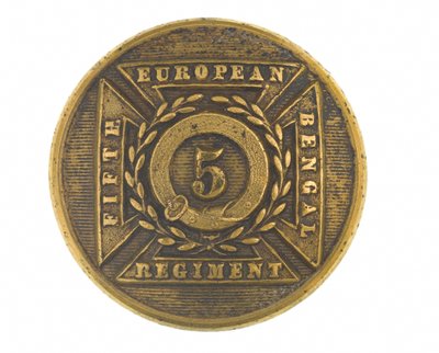 Botón, oficial, 5º Regimiento Europeo de Bengala, 1858-1860 de English School