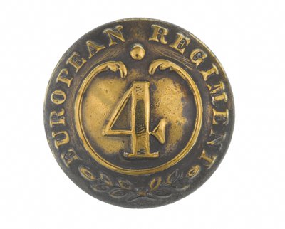 Botón, otras filas, 4º Regimiento Europeo de Bengala, 1855-1861 de English School
