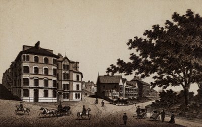 Buxton: Hotel Burlington y Paseo (litografía) de English School