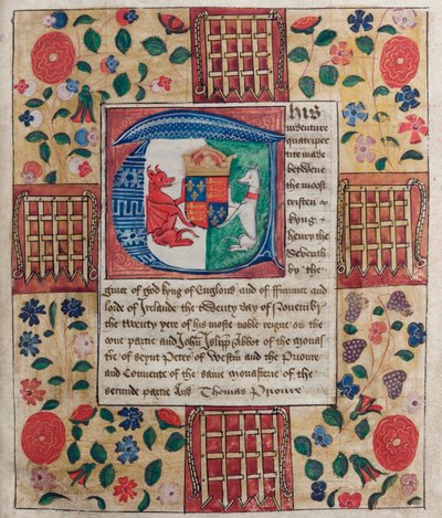 Indentura cuadripartita del Rey Enrique VII, 20 de noviembre de 1504 de English School