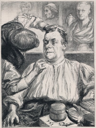 COQUELIN en su camerino: CONSTANT COQUELIN Aine (mayor) actor inglés en el papel de Cyrano de Bergerac en el Lyceum Theatre, Londres de English School