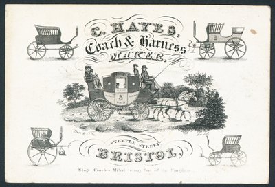 C Hayes, fabricante de coches y arneses, tarjeta comercial de English School