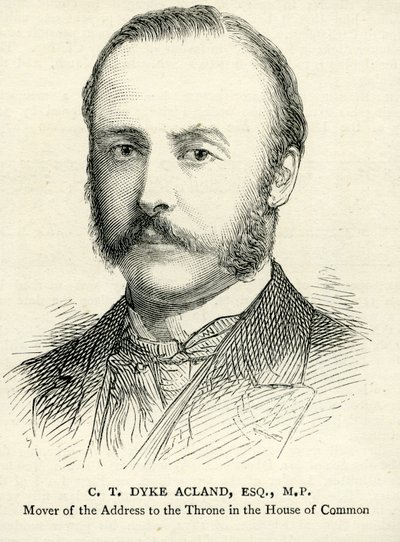 C. T. Dyke Acland Ilustración de The Graphic 17 de febrero de 1883 de English School