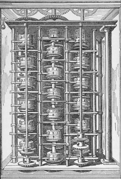 Máquina de calcular conocida como The Difference Engine de Cyclopaedia of Useful Arts & Manufactures, editado por Charles Tomlinson, c.1880s de English School