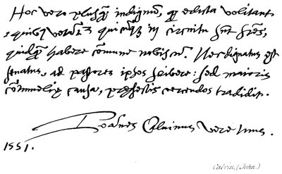 Calvino, (Juan) de English School