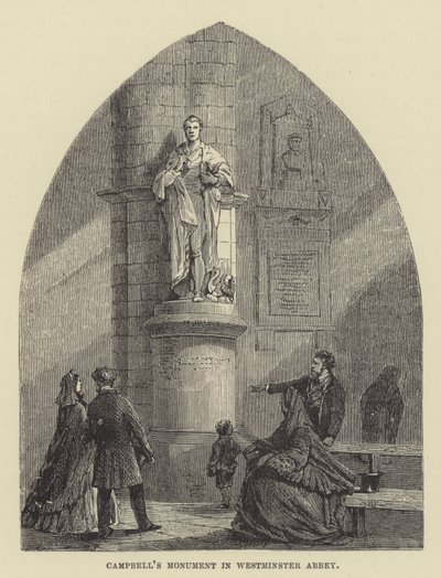 Monumento de Campbell en la Abadía de Westminster (grabado) de English School