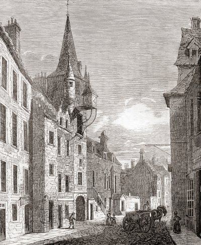 Canongate Jail, Edimburgo, Escocia, de Old England: A Pictorial Museum, pub. 1847 de English School