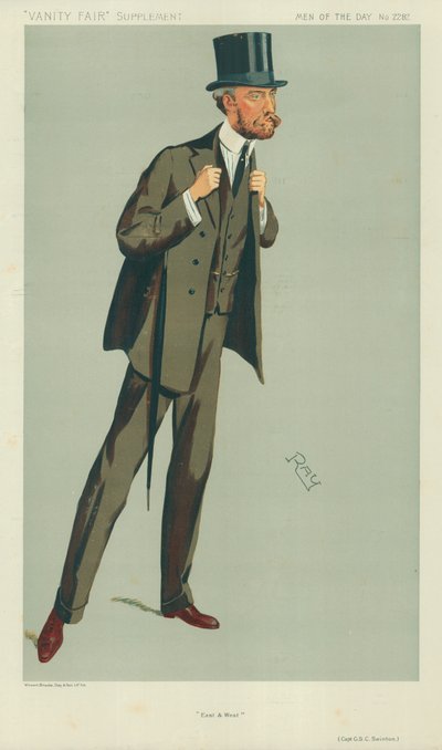 Capitán G S C Swinton, Este y Oeste, 24 de julio de 1912, caricatura de Vanity Fair de English School