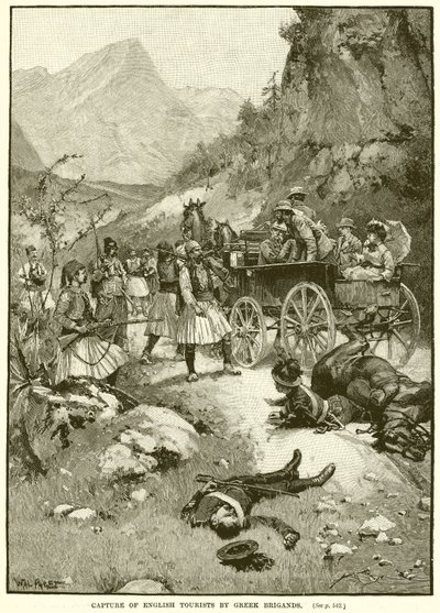 Captura de turistas ingleses por bandidos griegos de English School