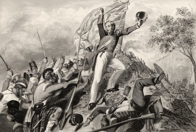 Captura de los cañones por los Highlanders antes de Cawnpore en 1857, de 