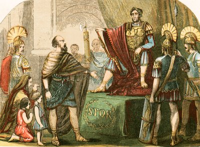 Caractacus ante el emperador romano Claudio de English School