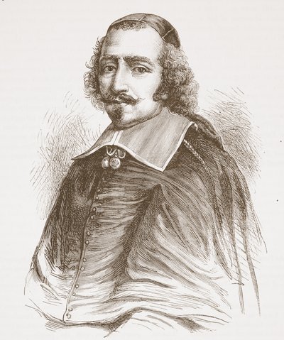 Cardenal Mazarino (de un retrato en la Galería de Versalles), ilustración de La Historia del Protestantismo de James Aitken Wylie (1808-1890), pub. 1878 de English School