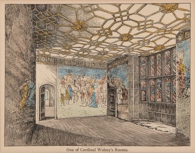 Habitaciones del cardenal Wolsey (litografía coloreada a mano) de English School