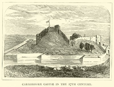 Castillo de Carisbrooke en el siglo XVII de English School