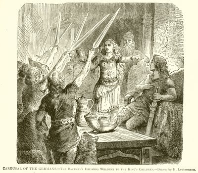 Jolgorio de los alemanes.--Los Balthens bebiendo bienvenida a los hijos del rey de English School