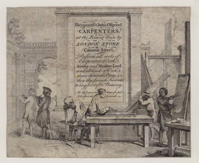 Carpinteros, Benjamin y John Osgood, tarjeta comercial de English School