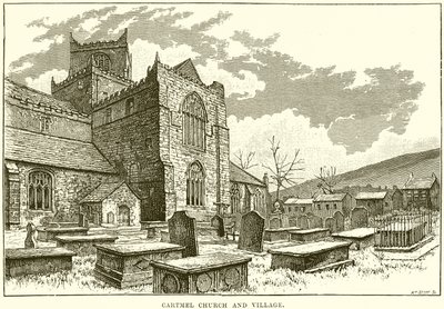 Iglesia y pueblo de Cartmel de English School