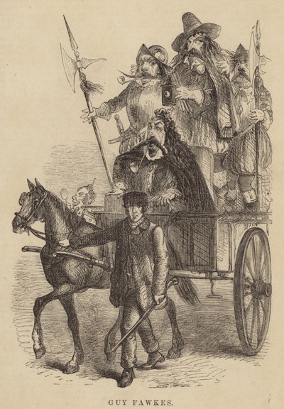 Caricatura de Guy Fawkes en London Labour and the London Poor de English School