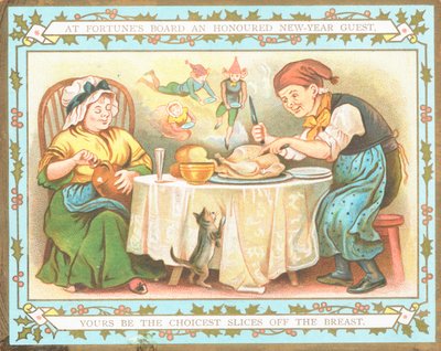 Cortando el pavo, Tarjeta de Año Nuevo de English School