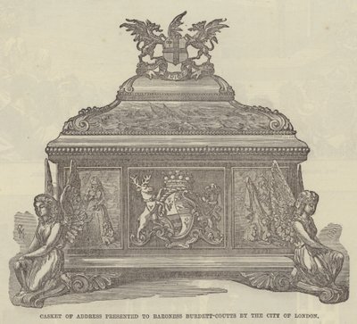 Cofre de dirección presentado a la Baronesa Burdett-Coutts por la Ciudad de Londres de English School