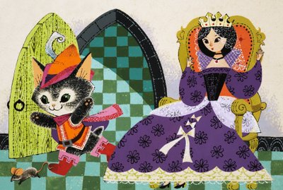Gato persiguiendo ratón ante la Reina de English School