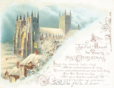 Catedral en la nieve, Tarjeta de Navidad de English School