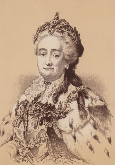Catalina la Grande, Emperatriz de Rusia (litografía) de English School