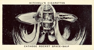 Nave espacial de cohetes catódicos (litografía) de English School