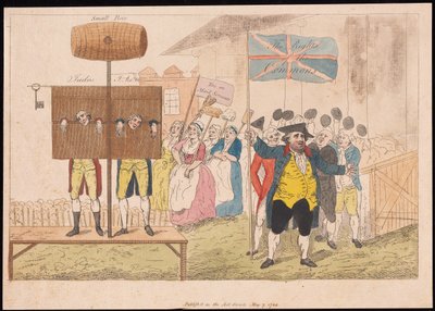 Cecil Wray en la picota Los derechos de los comunes, pub. 1784 de English School