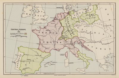 Europa Central en 1812 (litografía en color) de English School