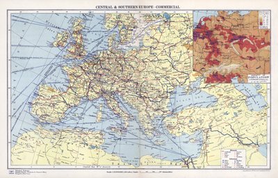 Europa central y meridional, comercial (litografía en color) de English School