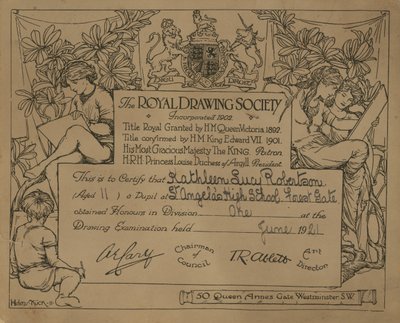Certificado otorgado por la Royal Drawing Society de English School