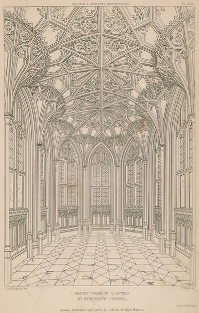 Capilla de la Capilla Mayor en los Claustros, Capilla de San Esteban, Palacio de Westminster de English School
