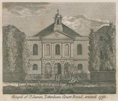 Capilla de St James, Tottenham Court Road, Londres, erigida en 1792 de English School