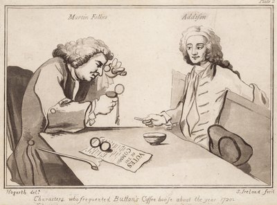 Personajes que frecuentaban Buttons Coffee House alrededor del año 1720: Martin Folkes, Addison de English School