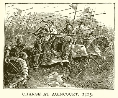 Carga en Agincourt, 1415 de English School