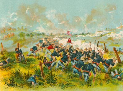 Carga de las tropas americanas en la colina de San Juan, 1 de julio de 1898 de English School