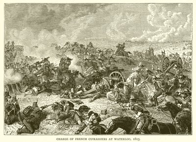 Carga de los Coraceros Franceses en Waterloo, 1815 de English School
