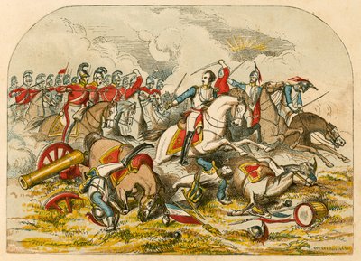 Carga de la caballería en Waterloo de English School